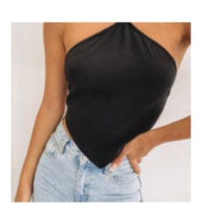 Beginning Boutique Karina Tie Top Black